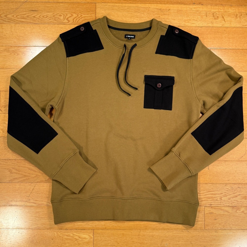 J. Peterman Commando Sweater Military Utility Sweatshirt‎ Large